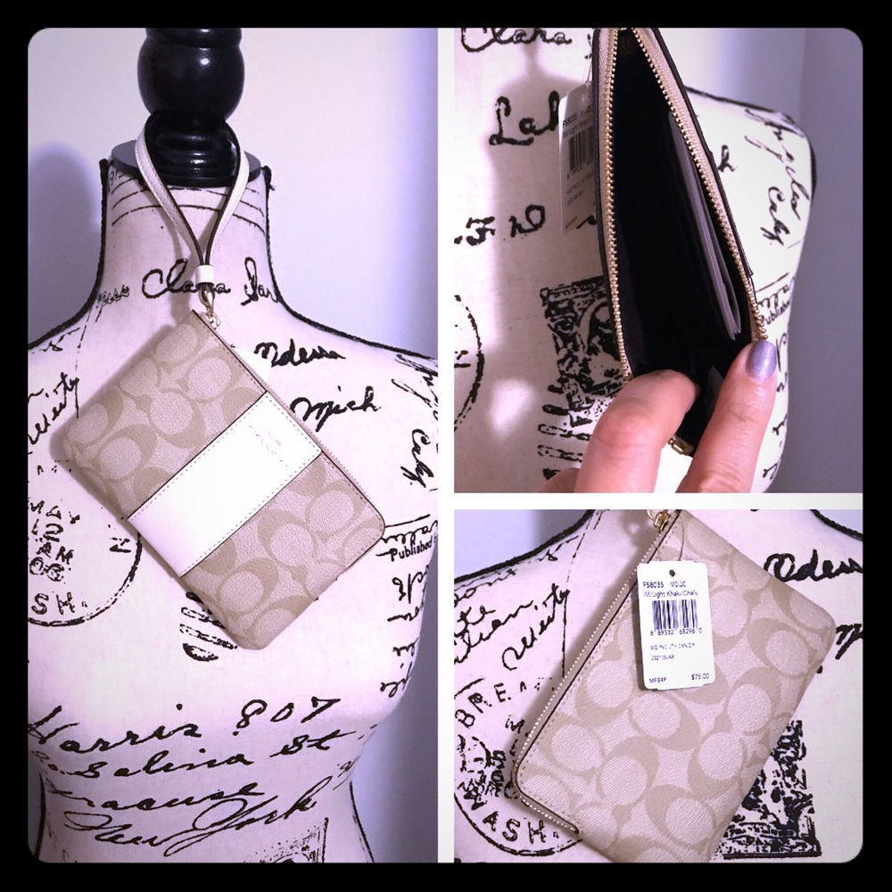 Coach corner zip wristlet